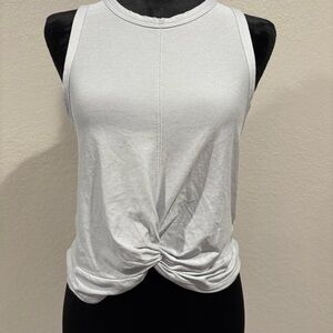 Old Navy Light Gray Twist-Front Tank Top